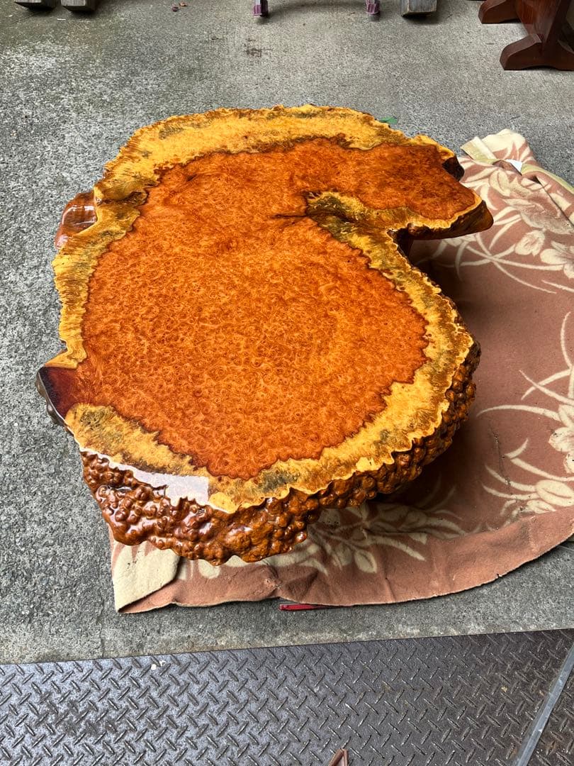 天然木の座卓　一枚板