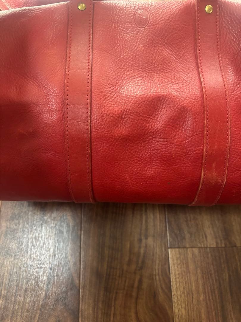 【polo ralph lauren】レザー ボストンバッグ レッド