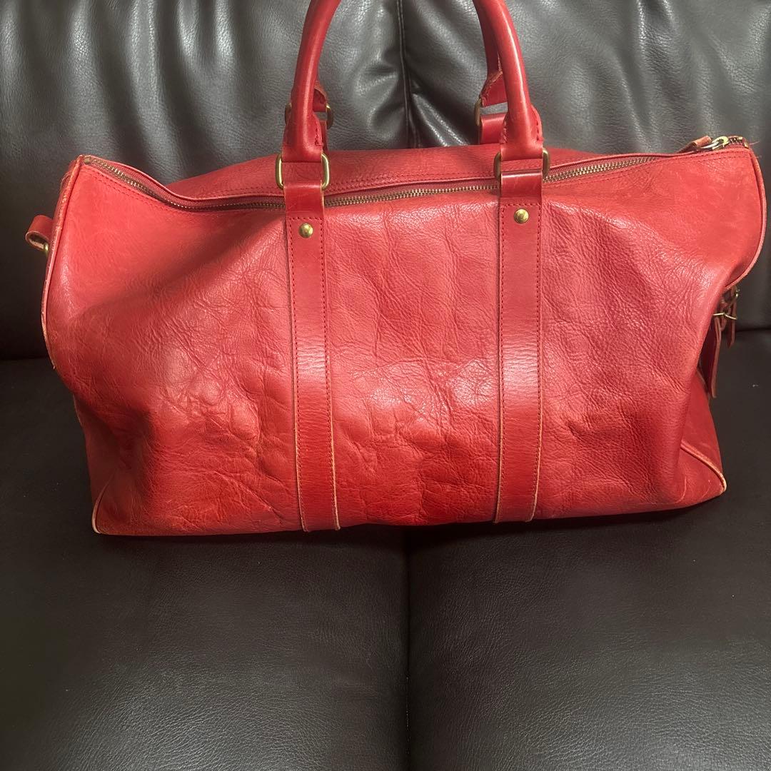 【polo ralph lauren】レザー ボストンバッグ レッド