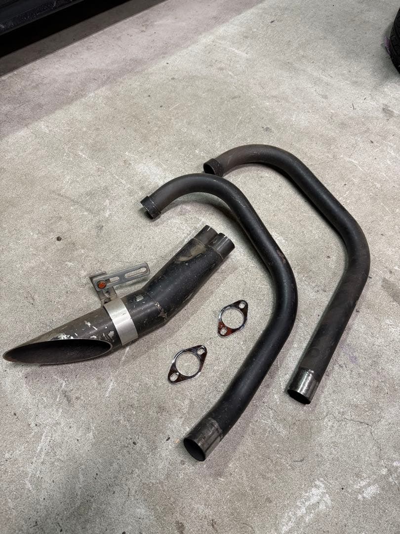 GS400 マフラー ハス切り