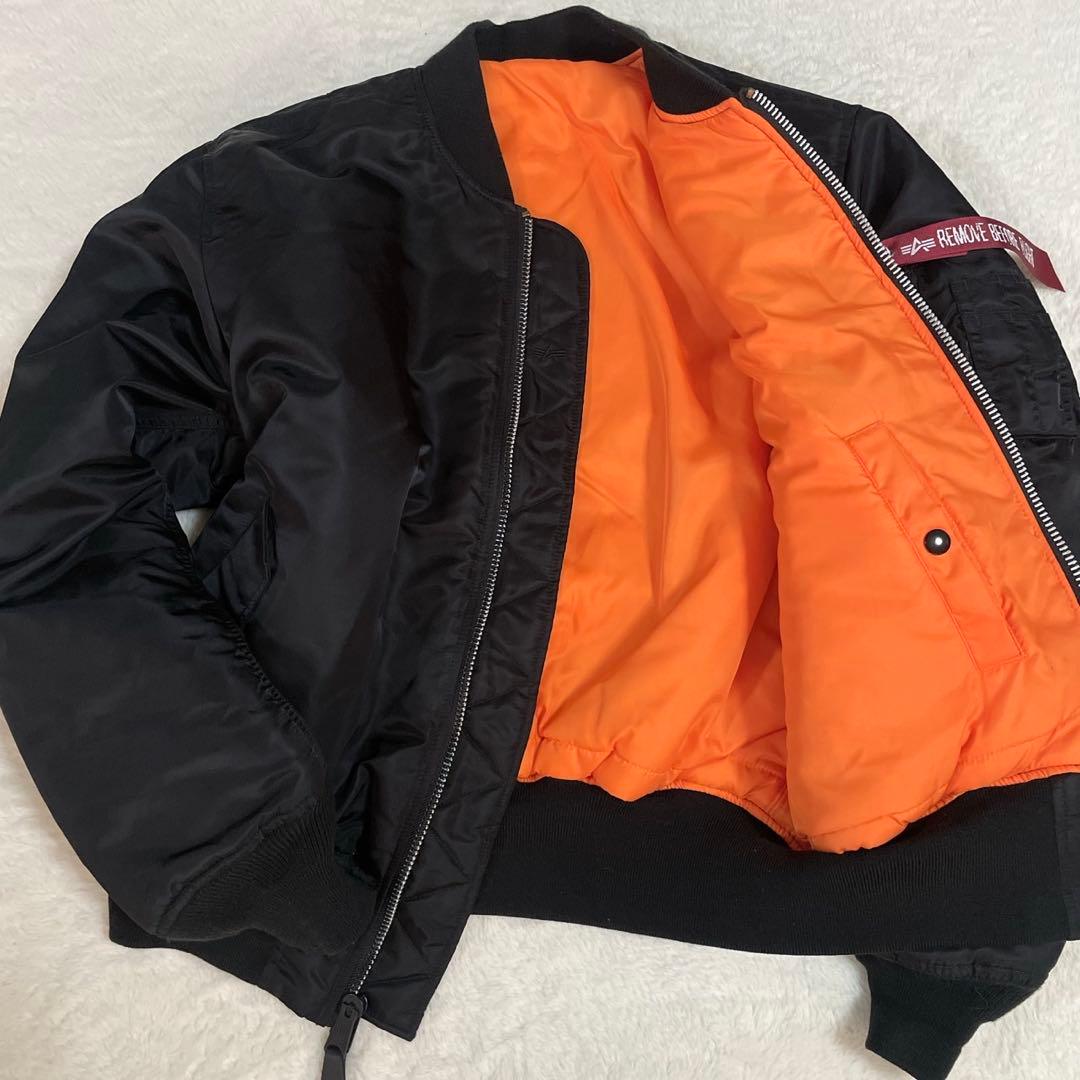 極美品 ALPHA INDUSTRIES MA-1 フライトジャケット 黒 L