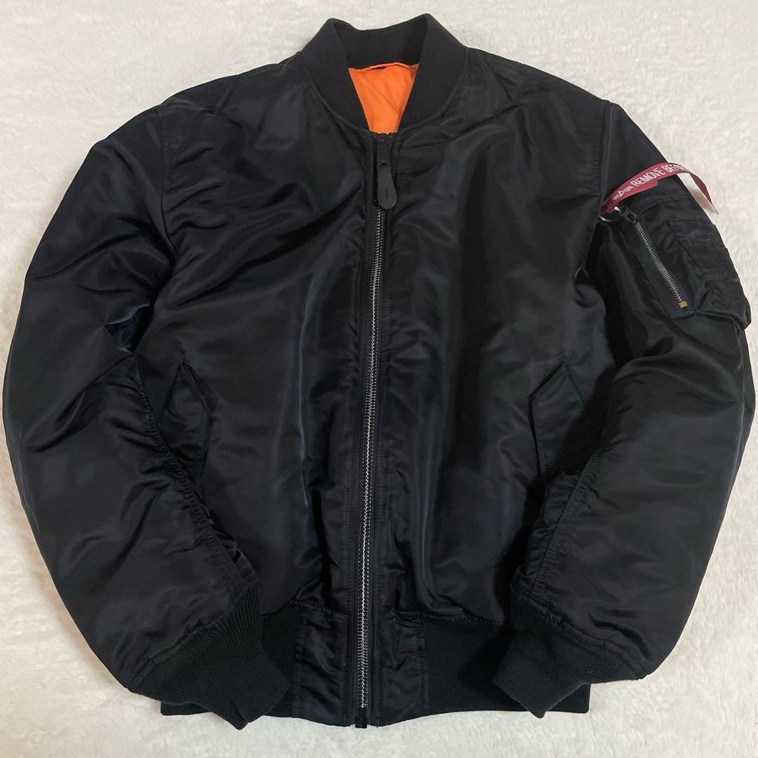 極美品 ALPHA INDUSTRIES MA-1 フライトジャケット 黒 L