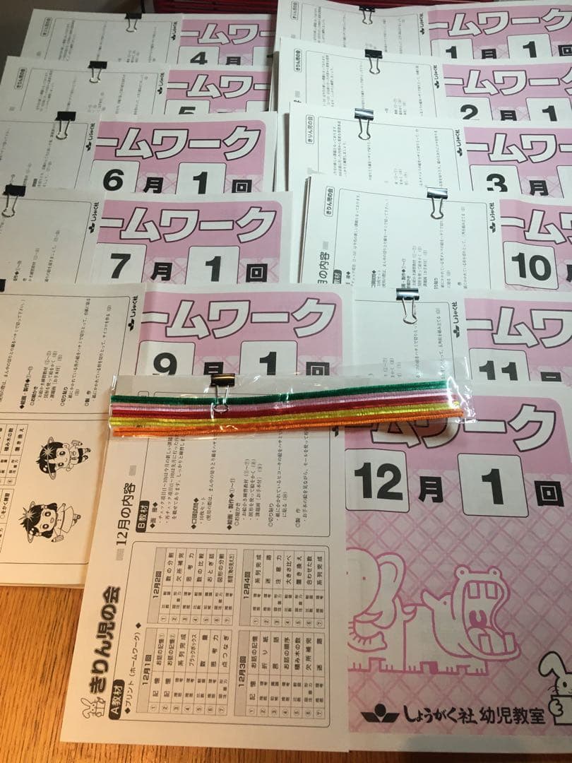 ☆小学校受験☆奨学社 きりん児の会 ホームワーク 年長