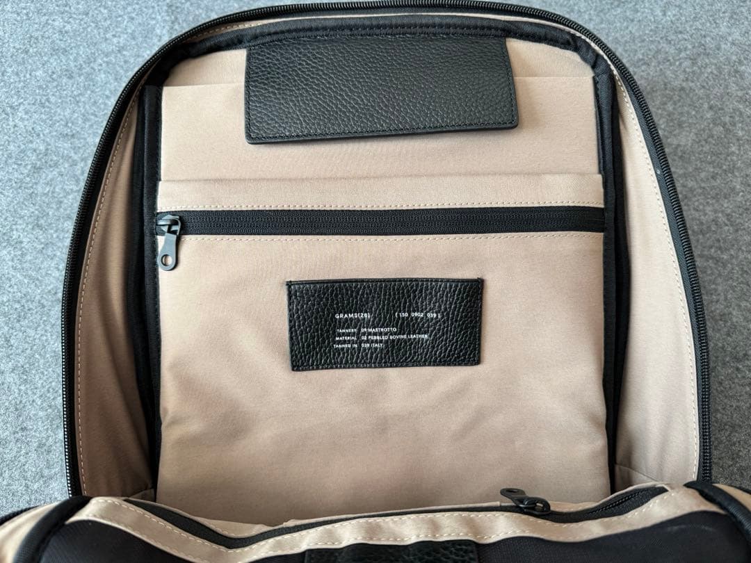 GRAMS28 バックパック150 デイパック イタリアン レザー ブラック