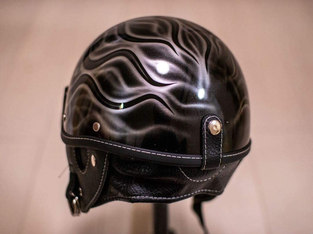 XXL 新品未使用　ポリヘル　ヘルメット バイク　黒シルバーフレア