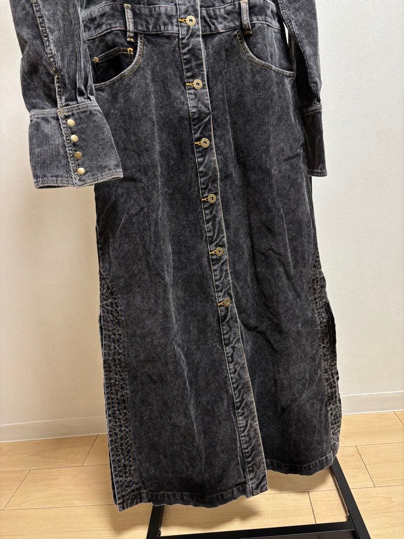 新品 Ameri I LINE CORDUROY SHIRT DRESS S