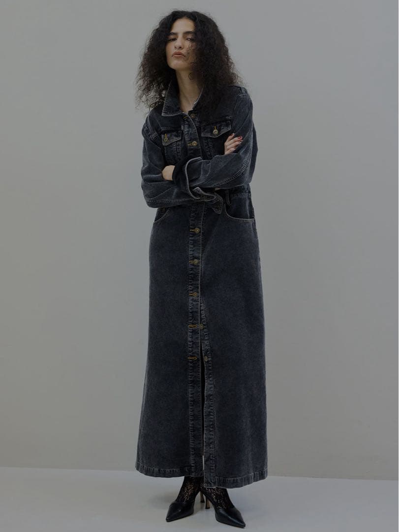 新品 Ameri I LINE CORDUROY SHIRT DRESS S