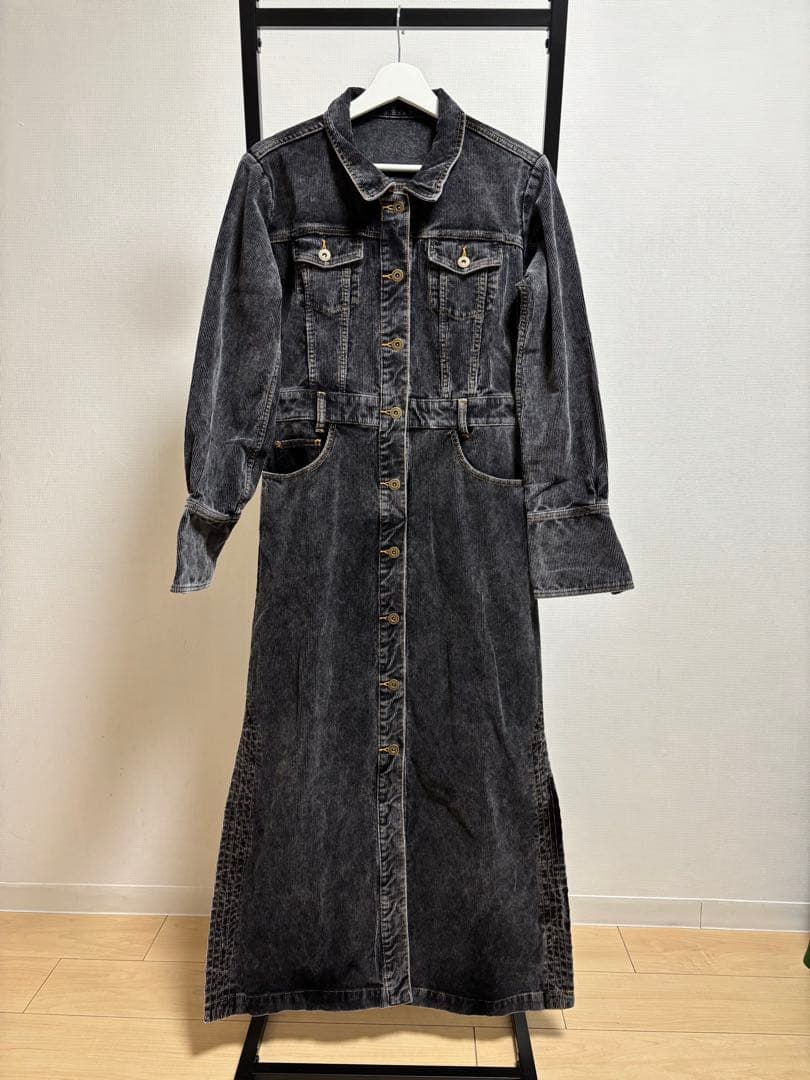 新品 Ameri I LINE CORDUROY SHIRT DRESS S