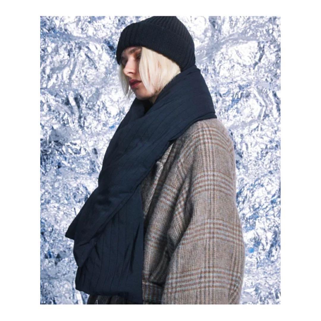 【新品・タグ付き】MAISON SPECIAL ストライプキルトダウンマフラー