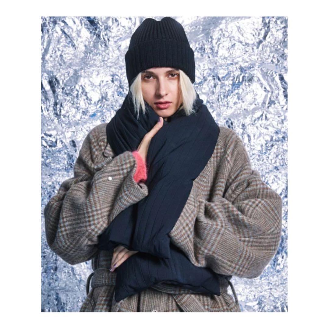 【新品・タグ付き】MAISON SPECIAL ストライプキルトダウンマフラー