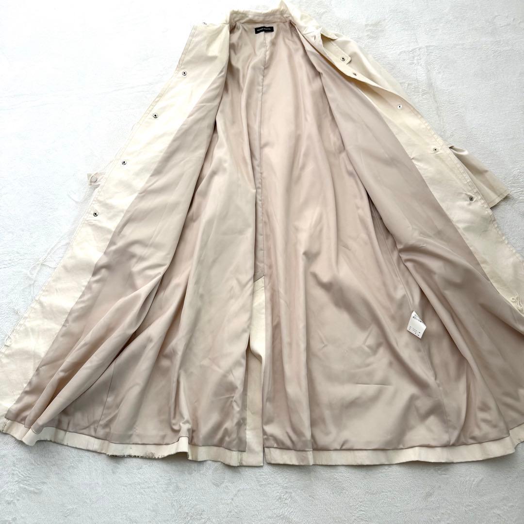 メゾンスペシャル コート ベルスリーブ カットオフ ロング ベルト付き ベージュ