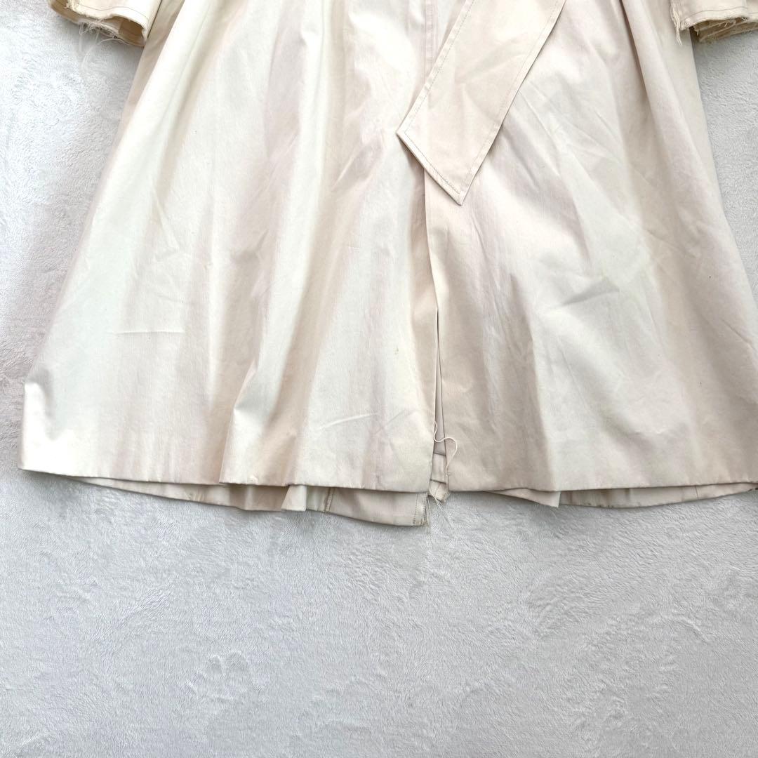 メゾンスペシャル コート ベルスリーブ カットオフ ロング ベルト付き ベージュ