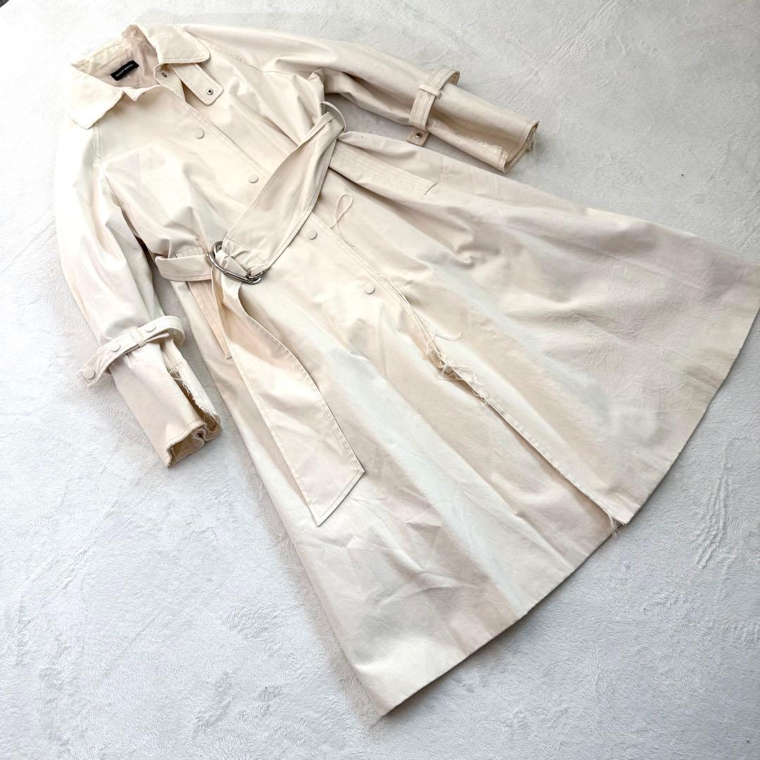 メゾンスペシャル コート ベルスリーブ カットオフ ロング ベルト付き ベージュ