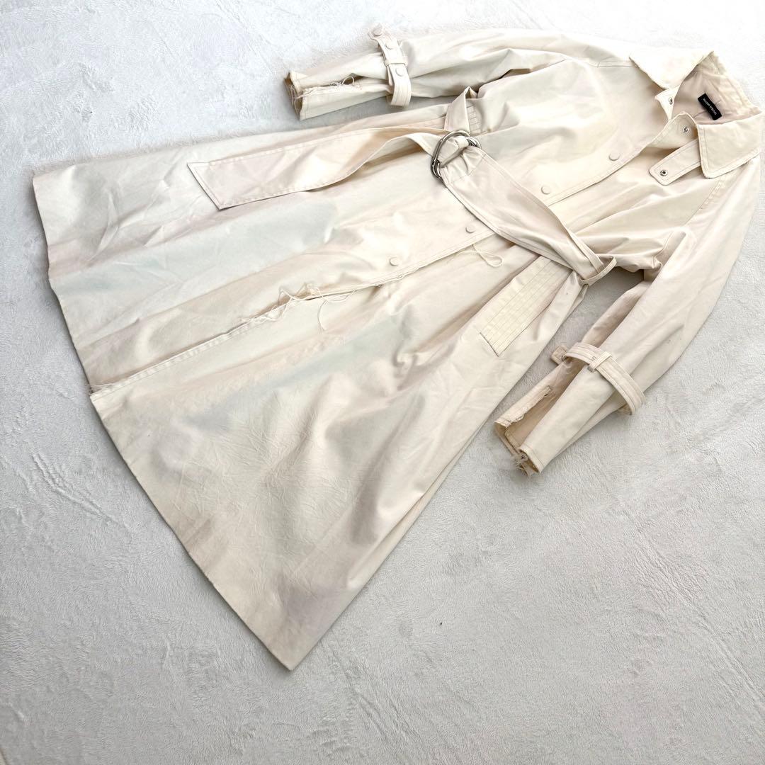 メゾンスペシャル コート ベルスリーブ カットオフ ロング ベルト付き ベージュ