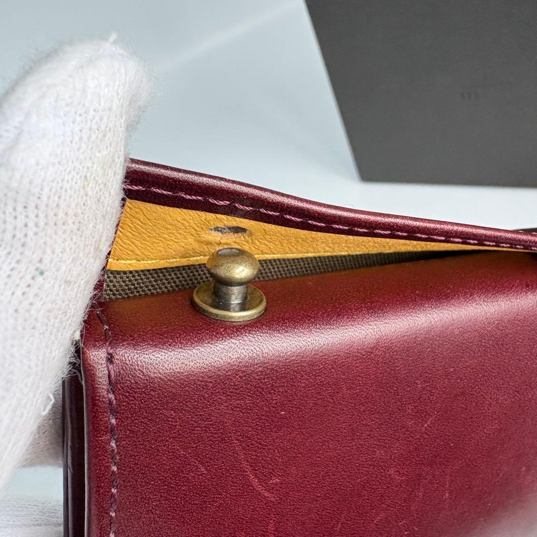 m+ エムピウ ミッレフォッリエⅡ P25 ワイン イエロー 二つ折り財布