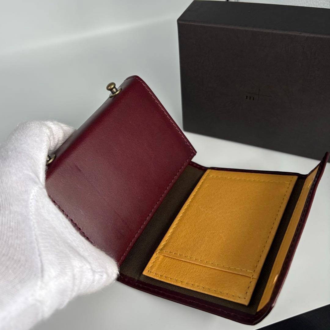 m+ エムピウ ミッレフォッリエⅡ P25 ワイン イエロー 二つ折り財布