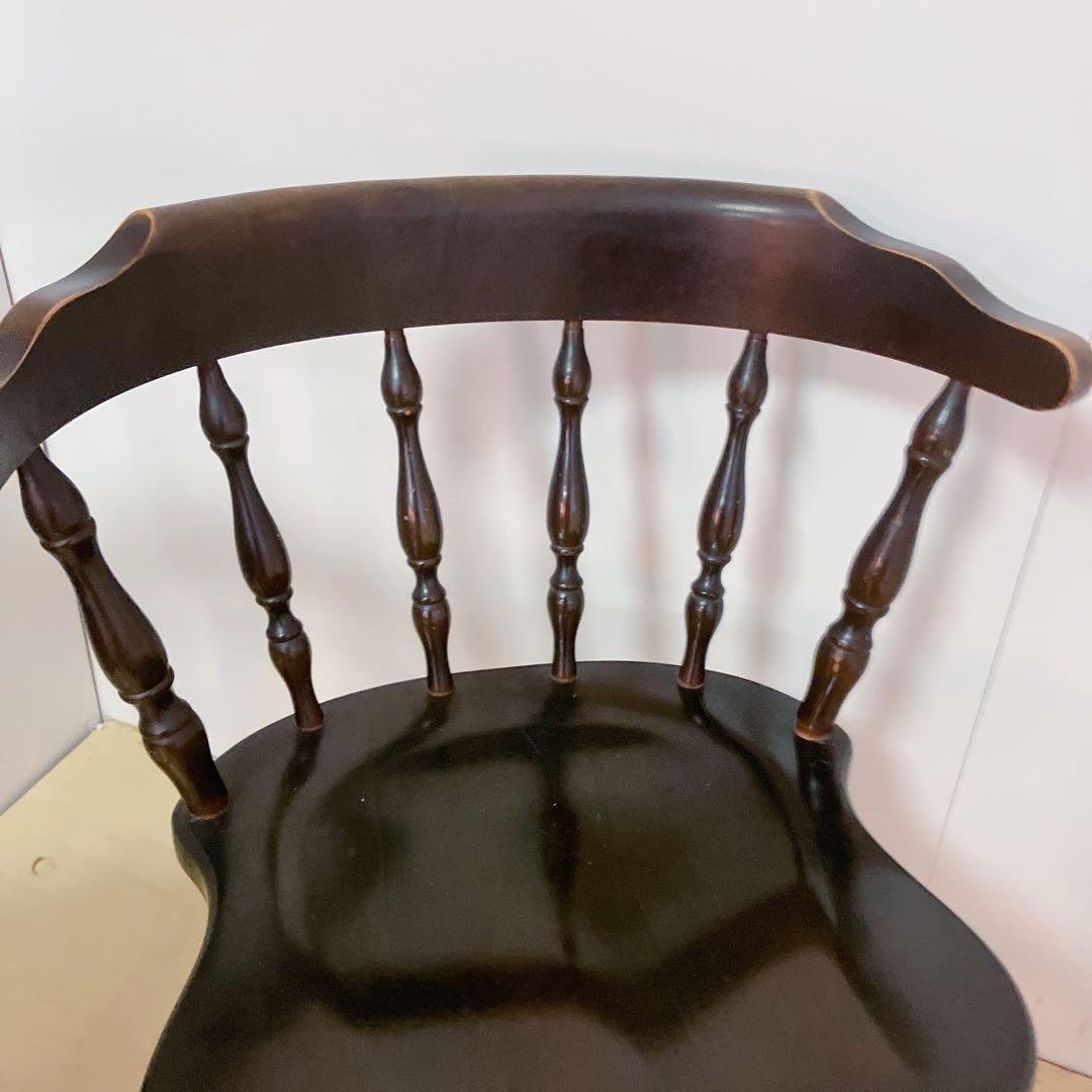 飛騨産業　木製　キャプテンチェア　2脚セット　ダイニングチェア　アームチェア　②