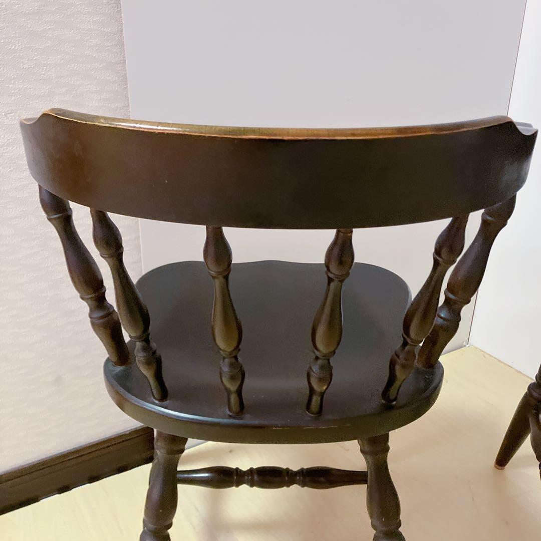 飛騨産業　木製　キャプテンチェア　2脚セット　ダイニングチェア　アームチェア　②