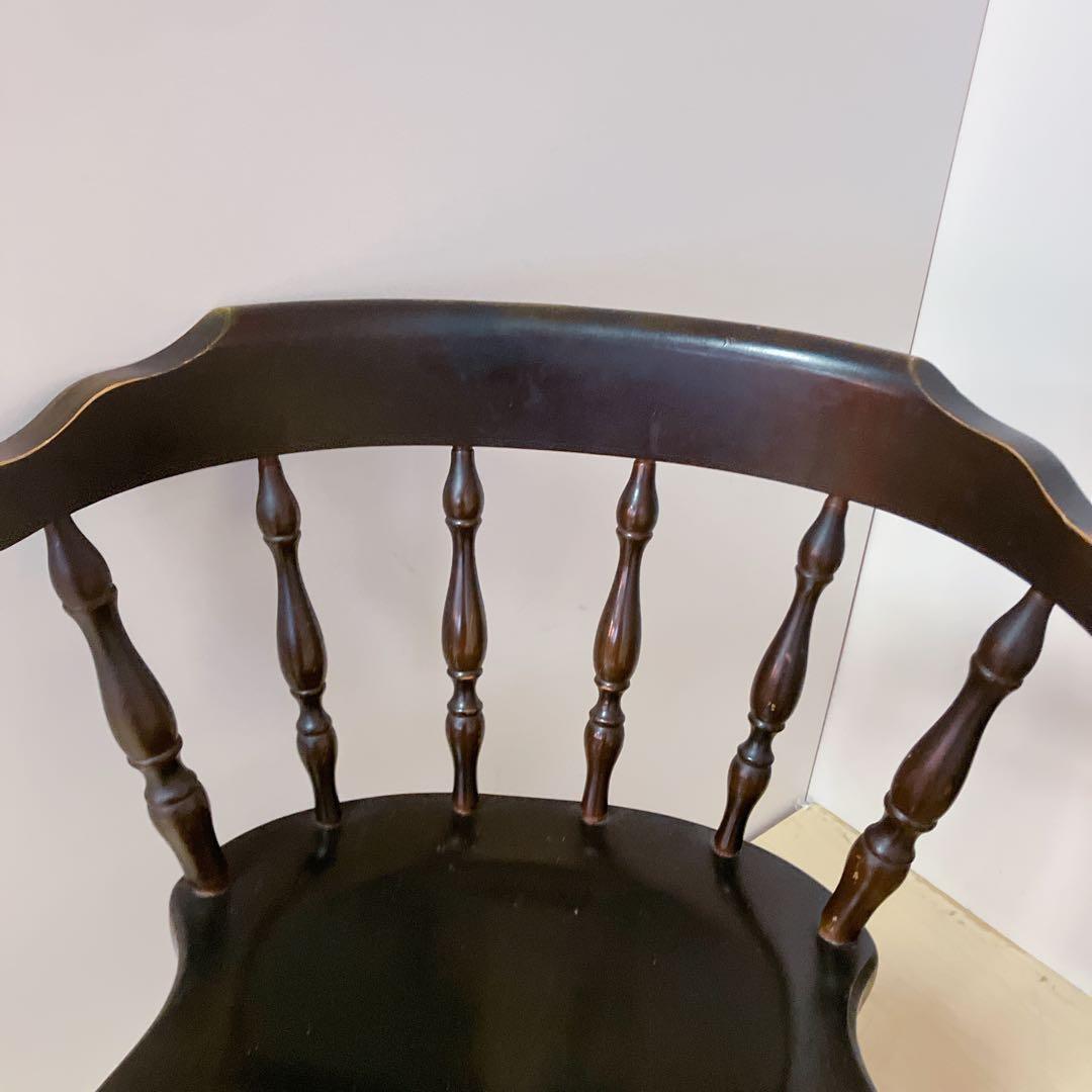 飛騨産業　木製　キャプテンチェア　2脚セット　ダイニングチェア　アームチェア　②