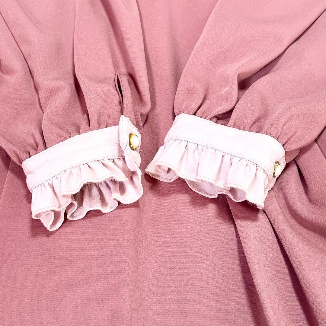 アマベル Antique Chic スクエアヨークワンピース　モカピンク