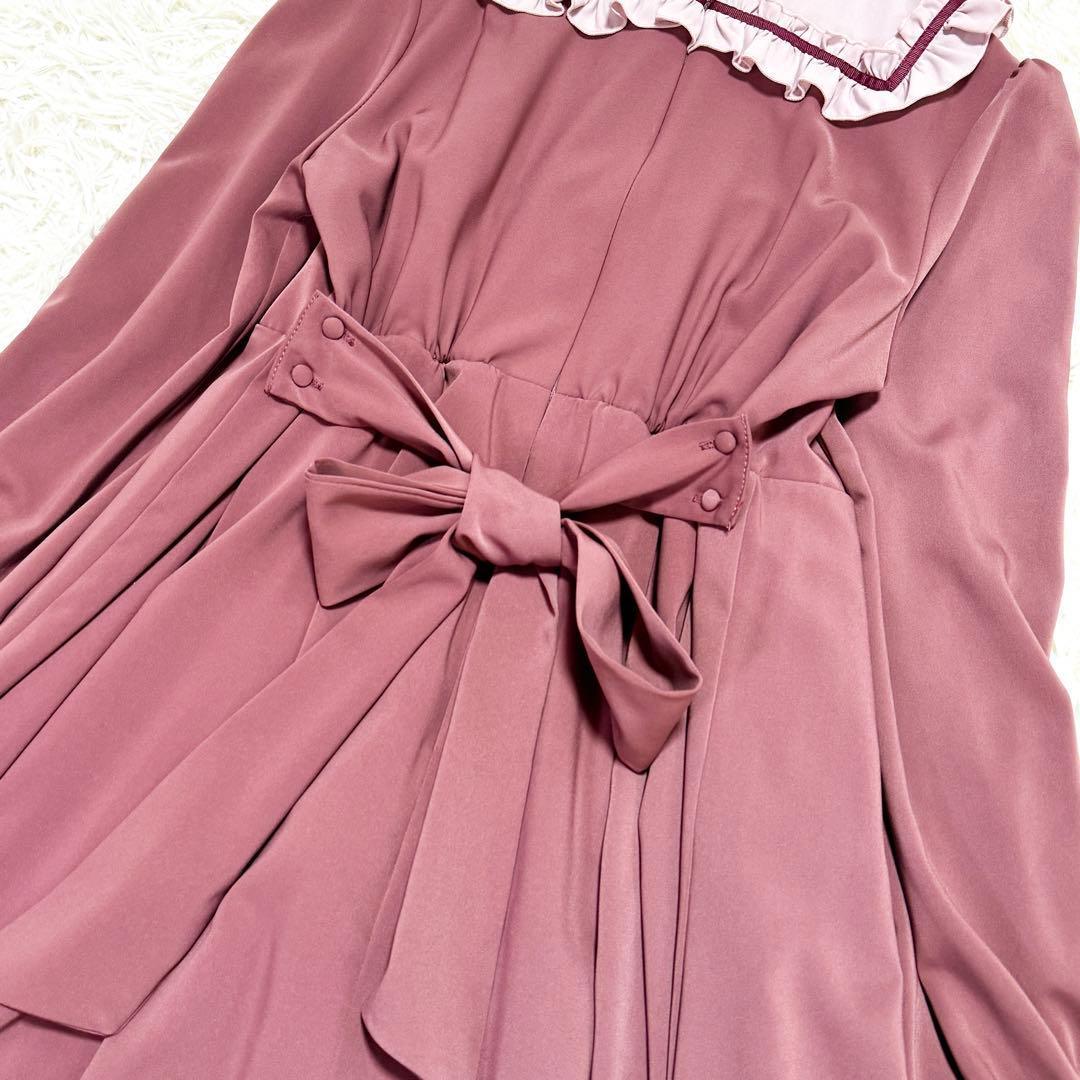 アマベル Antique Chic スクエアヨークワンピース　モカピンク