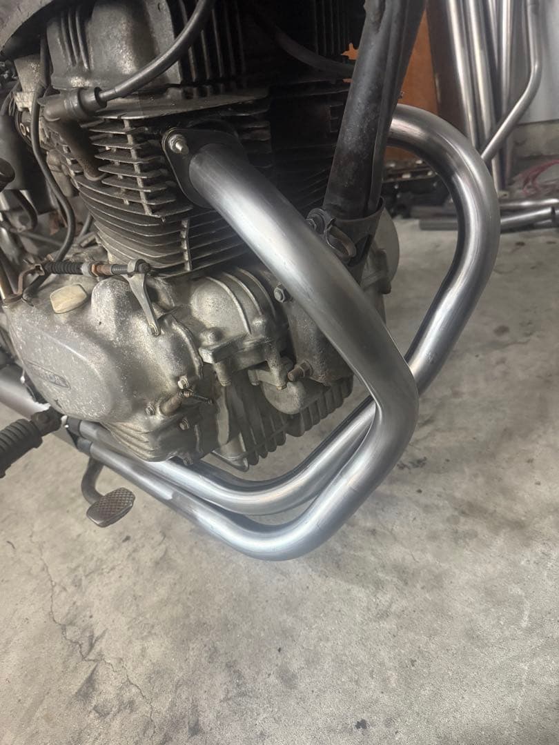 小鉄管/CB250T/400T/バブ/メガホンマフラー120φ/新品未使用/黒鉄