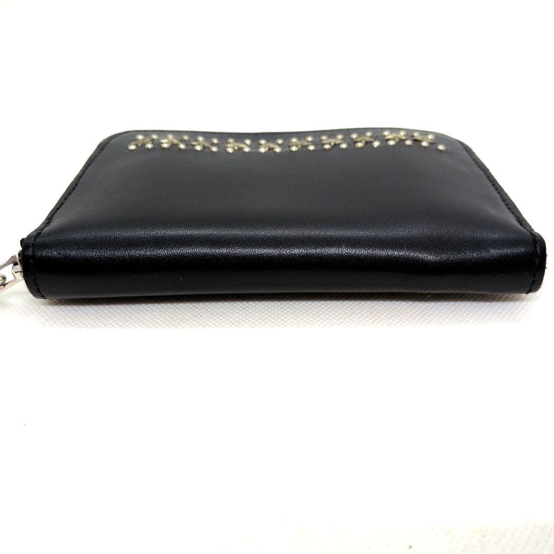 【極美品】HTC　T-2　ジッパー　ミディアムウォレット　スター　スタッズ　黒