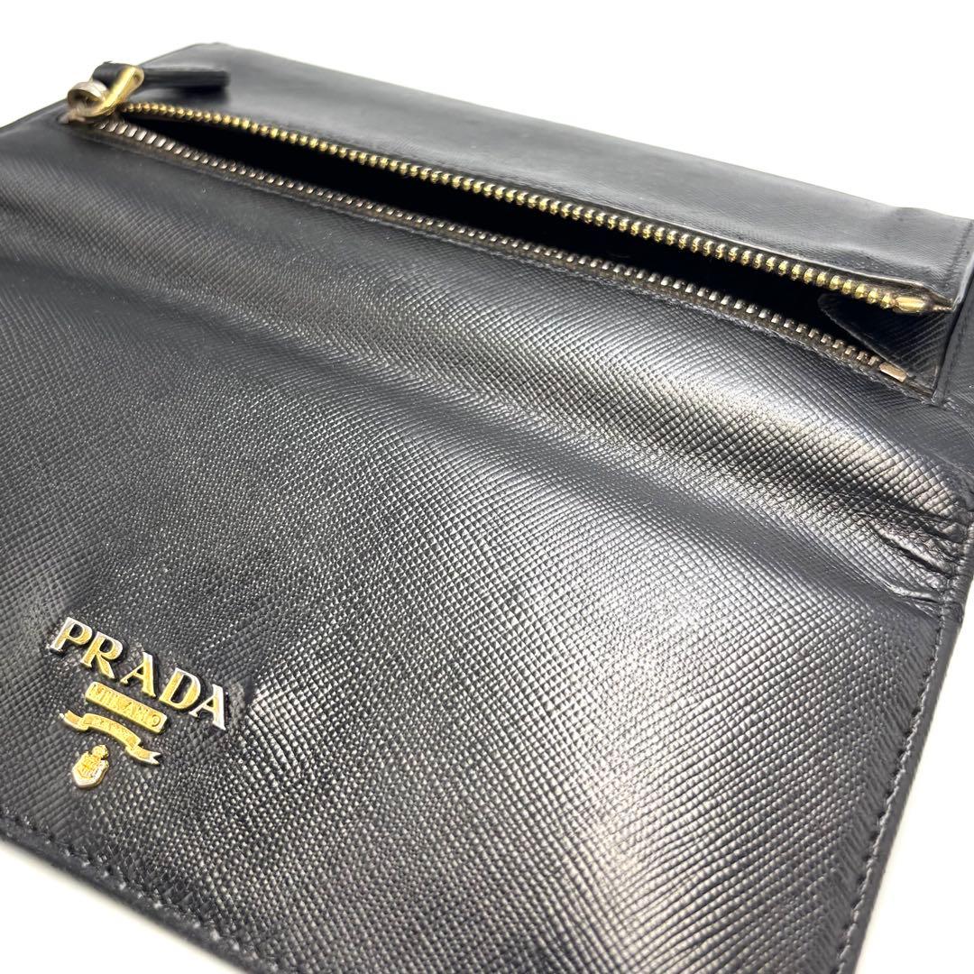 PRADA 長財布 サフィアーノレザー 黒 ロングウォレット レディース 本革