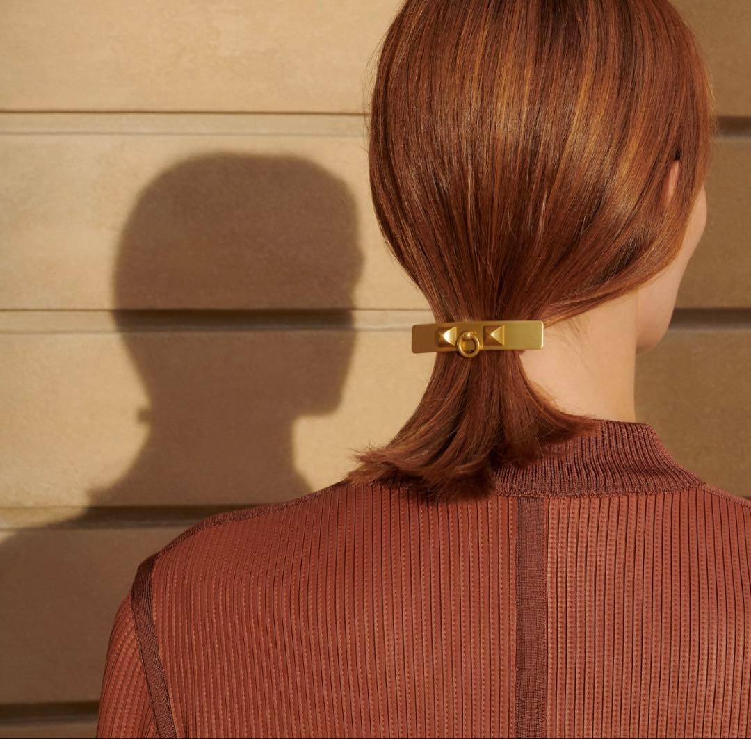 新品同様　エルメス　バレッタ　クルー・メドール　PM ゴールド