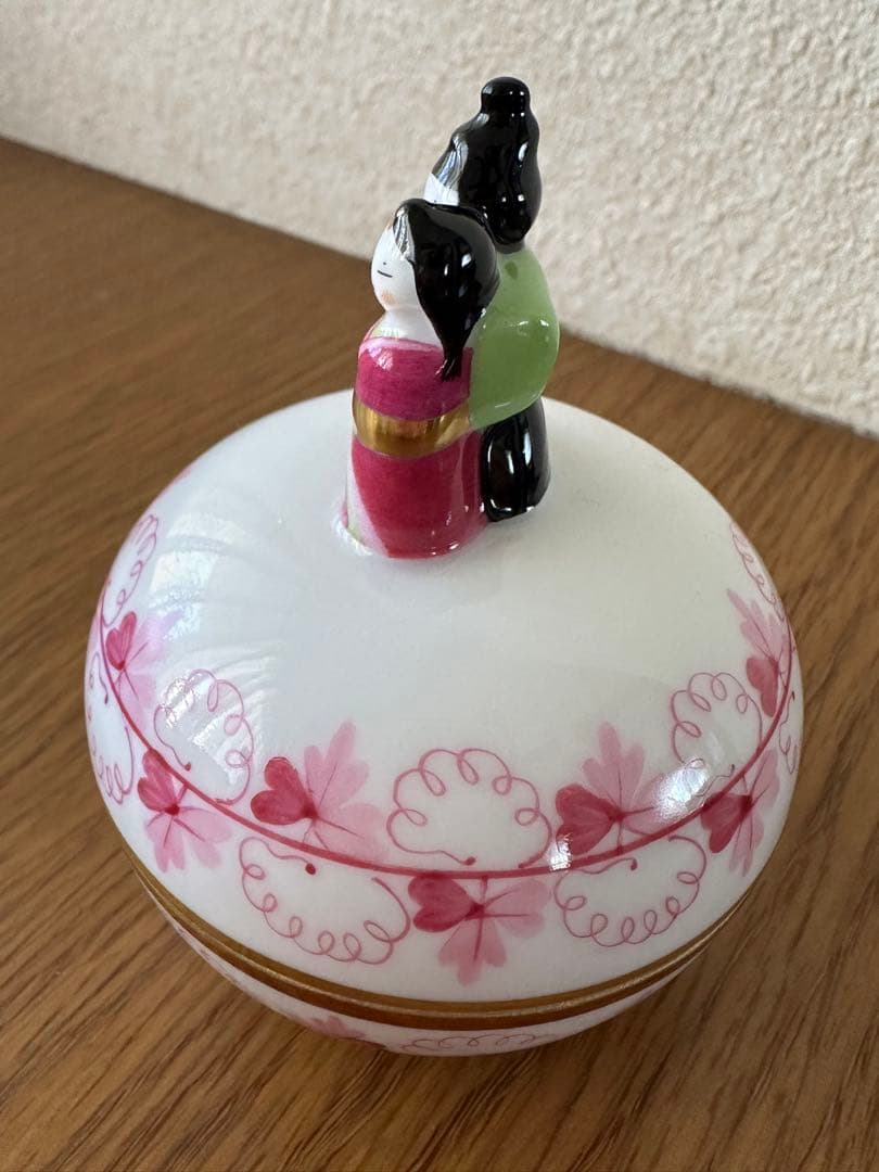 【美品】ヘレンド 雛小筺 ピンクパセリ