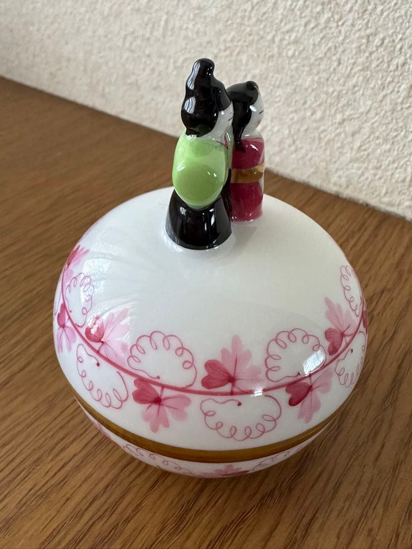 【美品】ヘレンド 雛小筺 ピンクパセリ