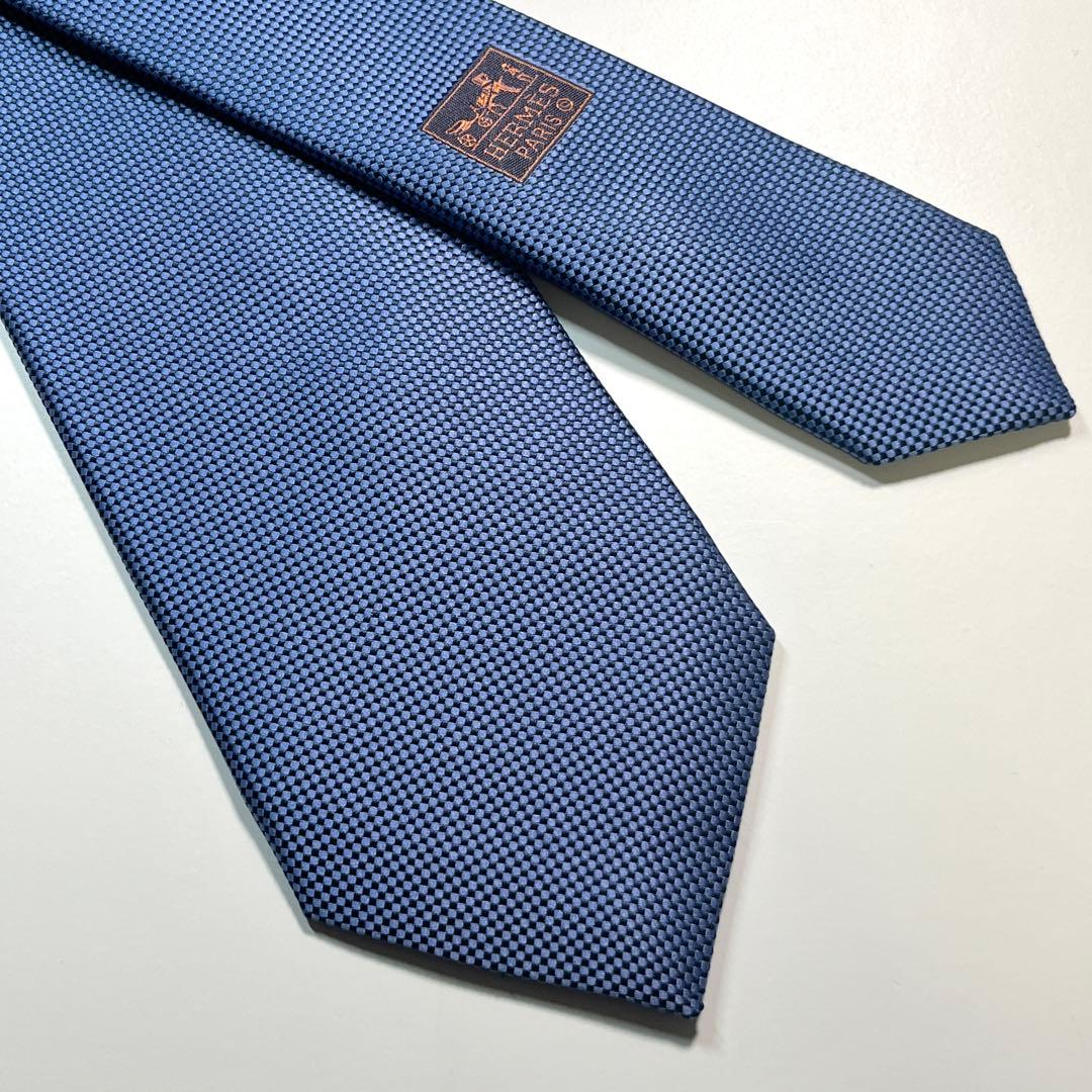名作✨良品✨HERMES エルメス　ネクタイ サントノーレ　市松柄