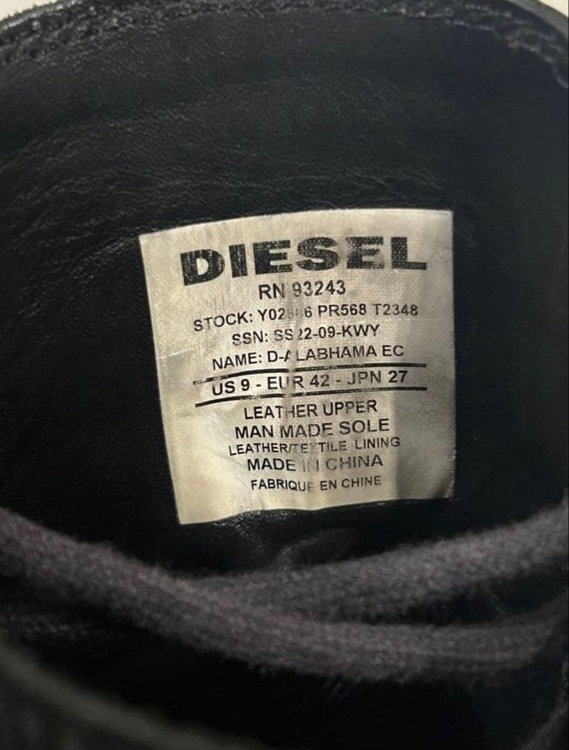 DIESEL ハイカットブーツ US9 27cm