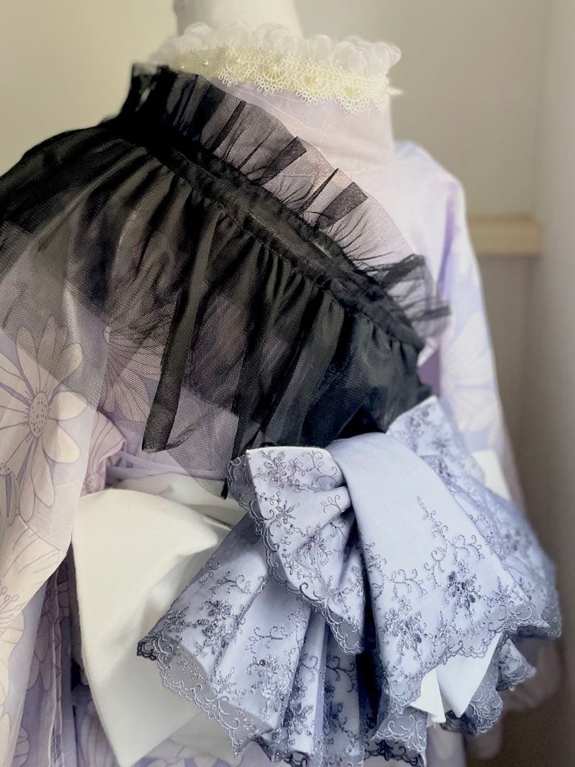 今流行りのショルダーレースフリルパール　成人式振袖　卒業式袴　浴衣着物　七五三