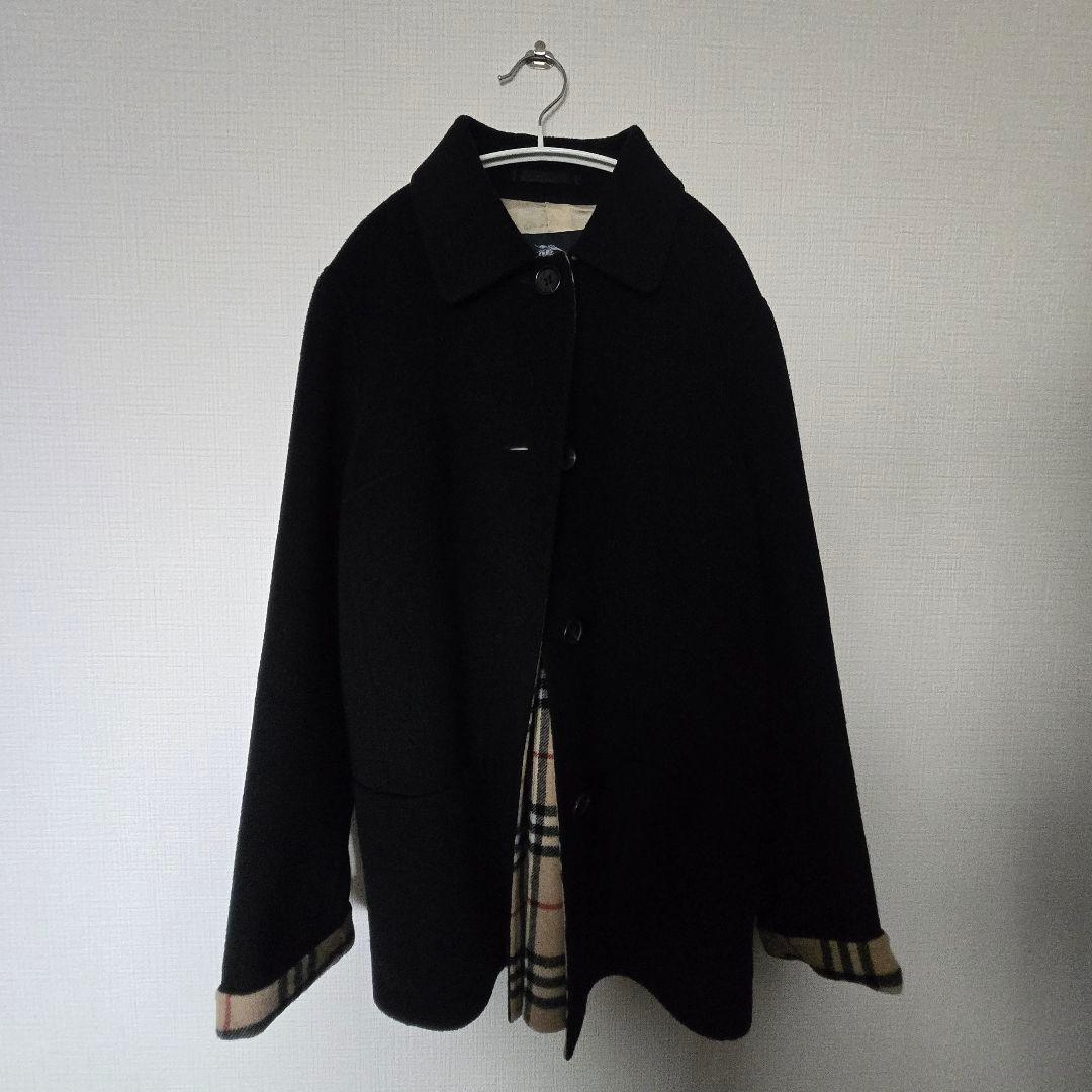 【SALE】バーバリー ダブルフェイス コートウール カシミヤ ノバチェック