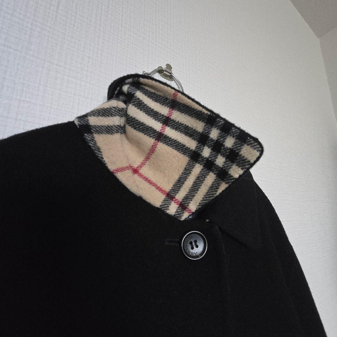 【SALE】バーバリー ダブルフェイス コートウール カシミヤ ノバチェック