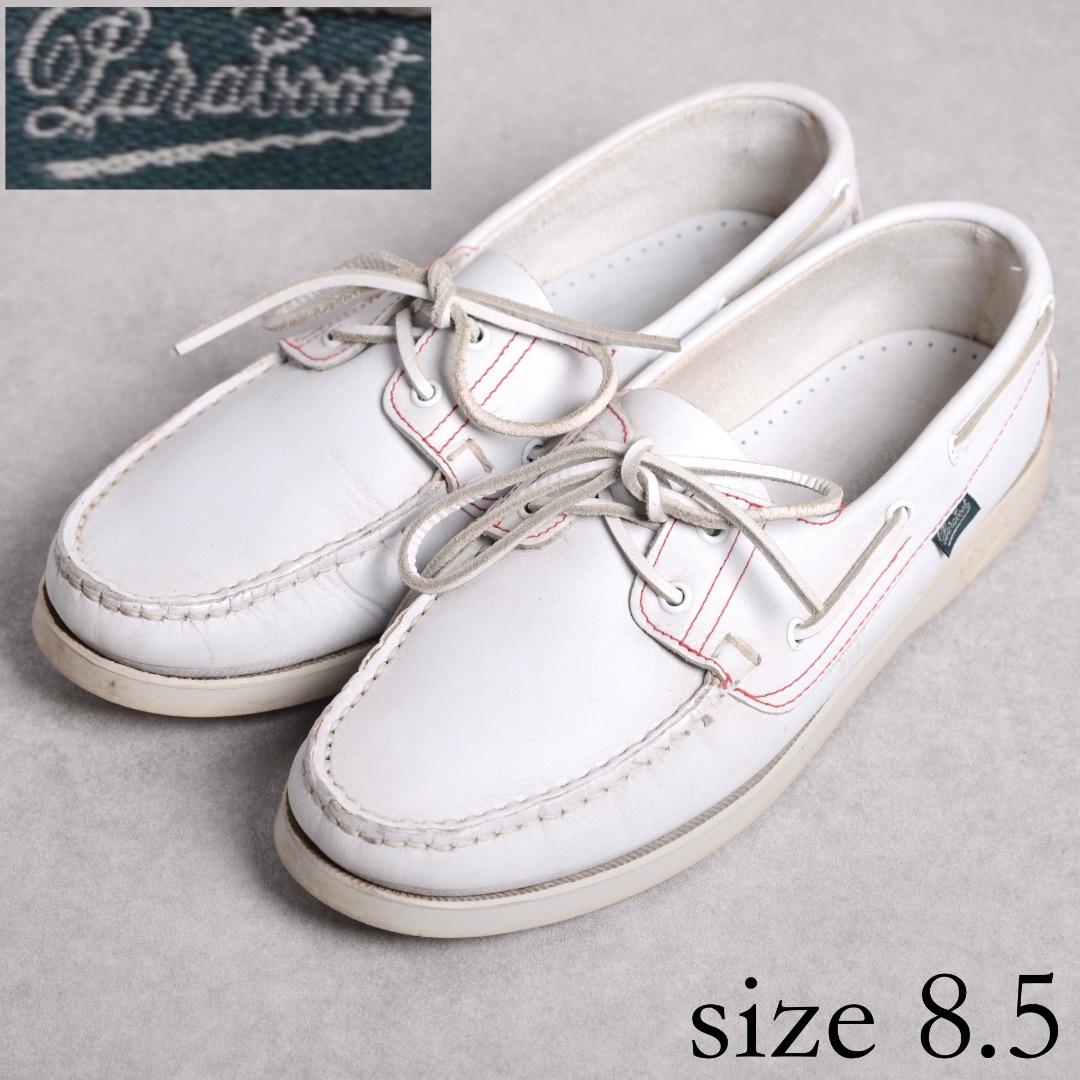 【ビームス別注】メンズ パラブーツ バース マリン デッキシューズ 白 ホワイト