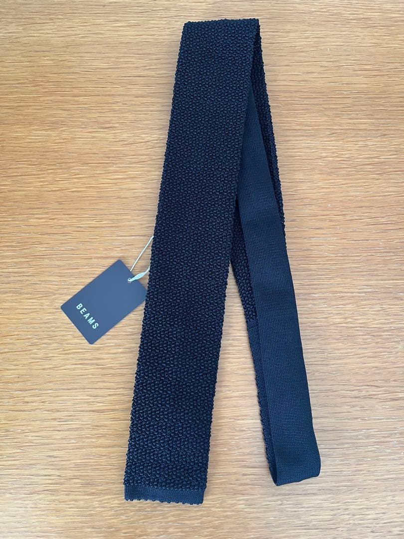 【タグ付き新品未使用品】 BEAMS F ASCOT ニットタイ ブラック