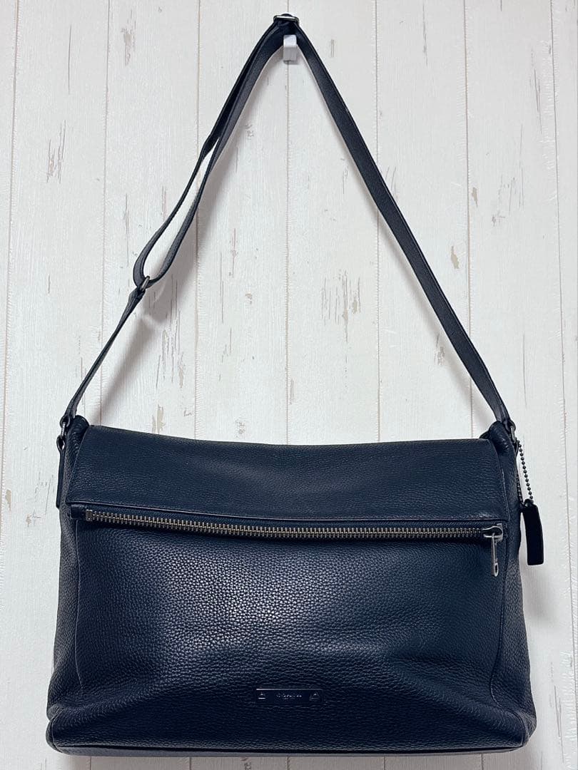 【ホープ】COACH 黒 レザー ショルダーバッグ