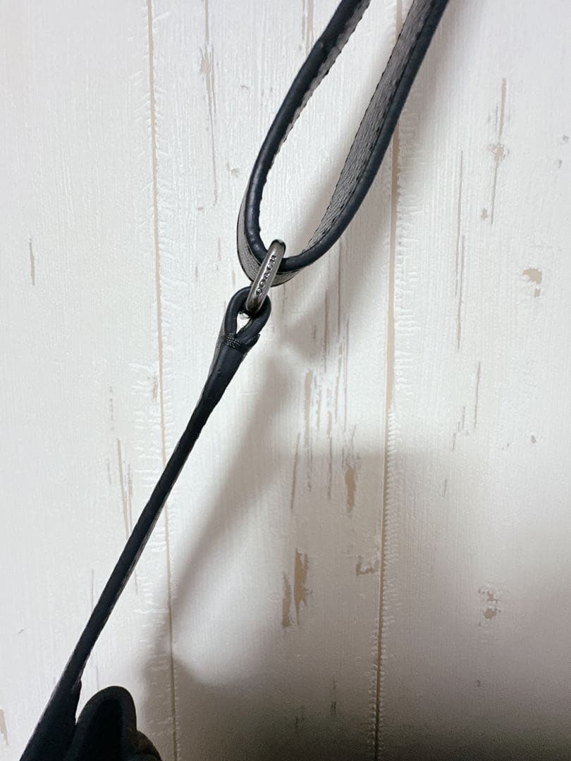 【ホープ】COACH 黒 レザー ショルダーバッグ