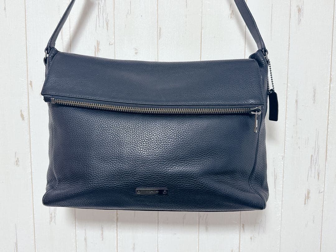 【ホープ】COACH 黒 レザー ショルダーバッグ