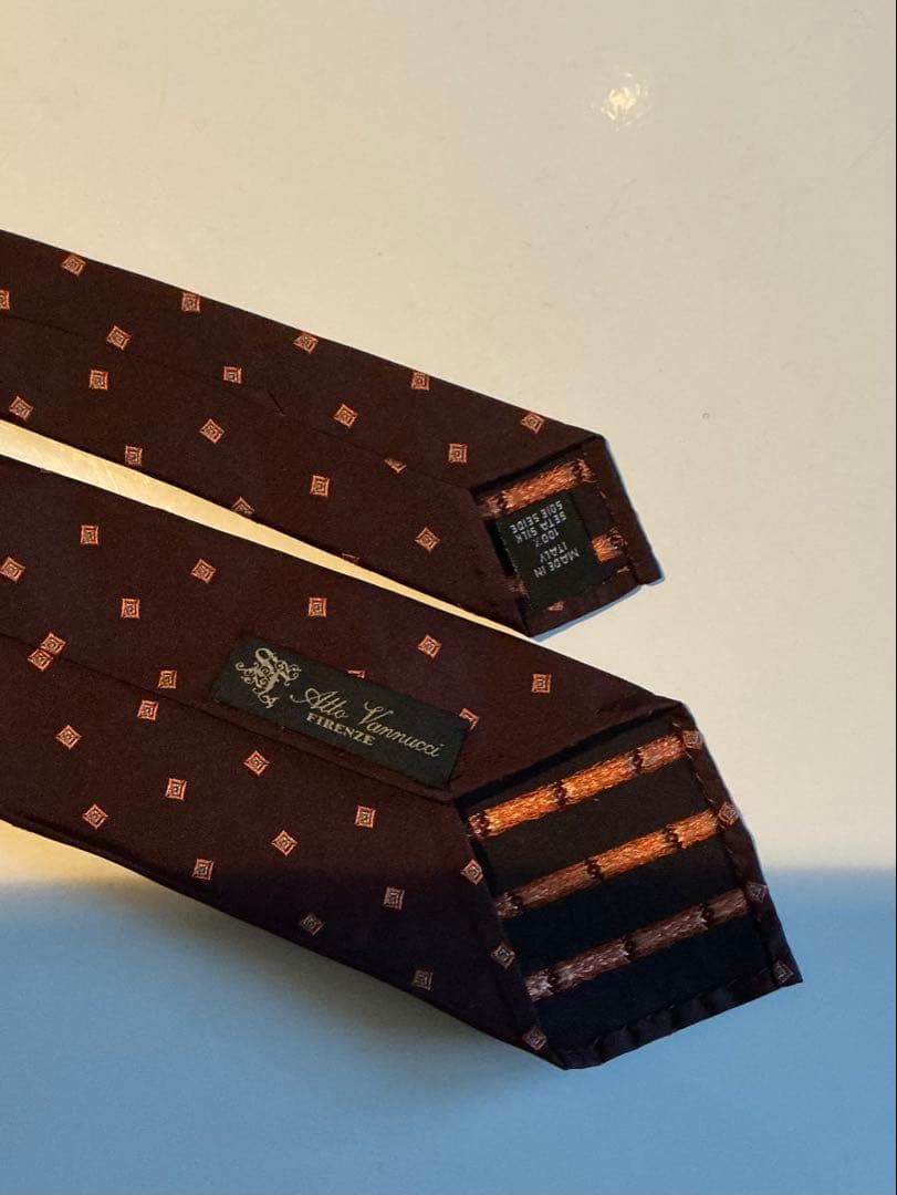 アットヴァンヌッチ セッテピエゲ 小紋柄 ネクタイ セブンフォールド社