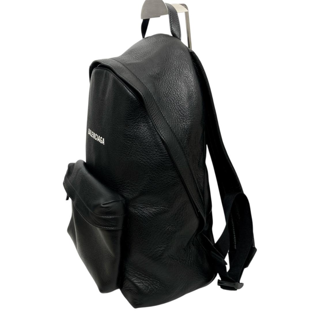 バレンシアガ エブリデイ バックパック リュック レザー シボ革 黒 ロゴ