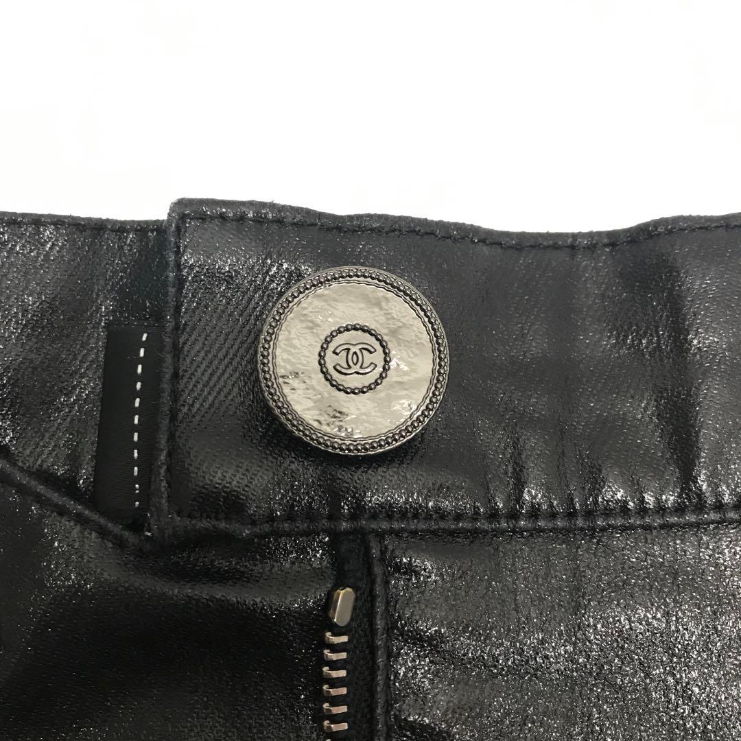 ☆未使用品☆CHANEL ショートパンツ デニム　ラメ　コーティング　黒　38