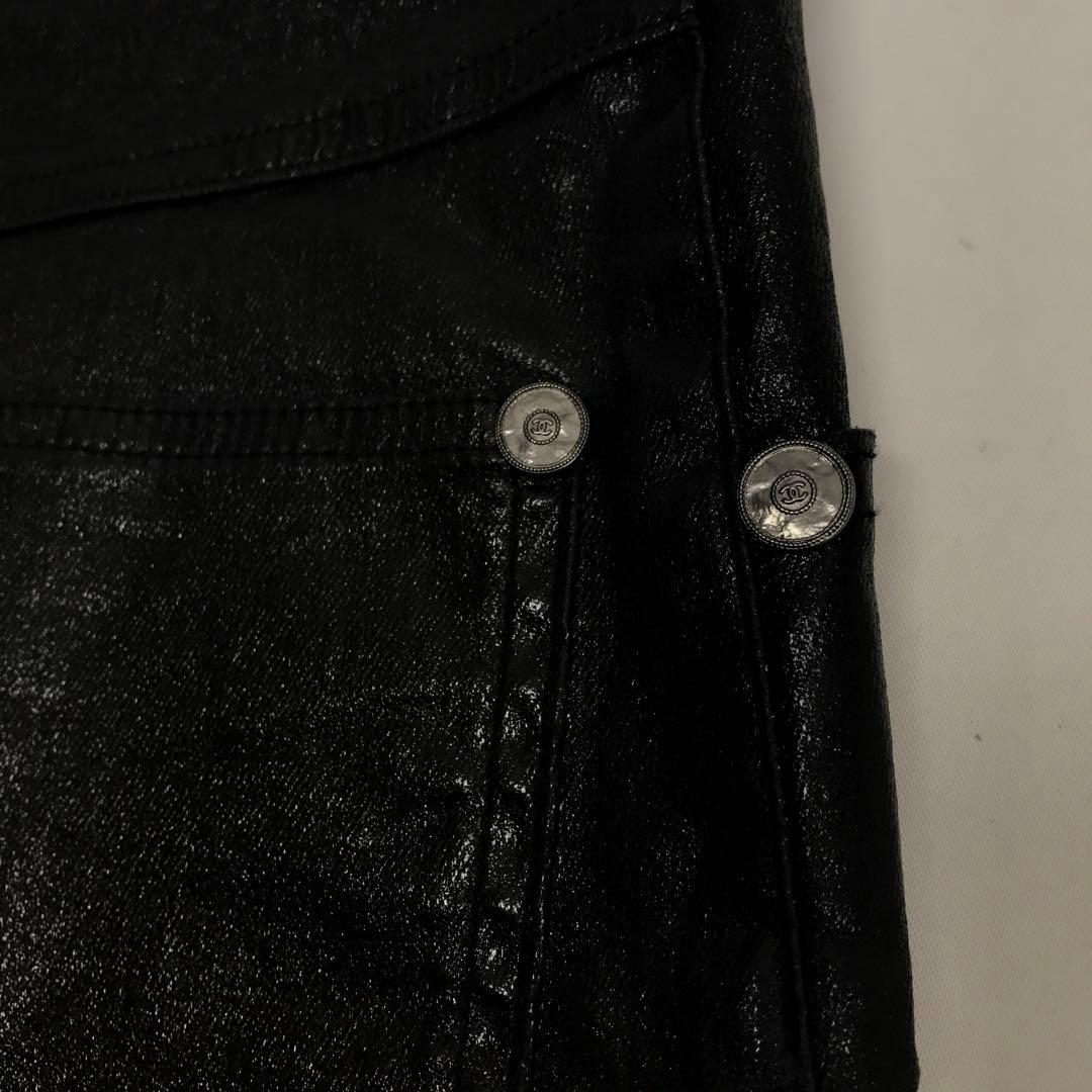 ☆未使用品☆CHANEL ショートパンツ デニム　ラメ　コーティング　黒　38