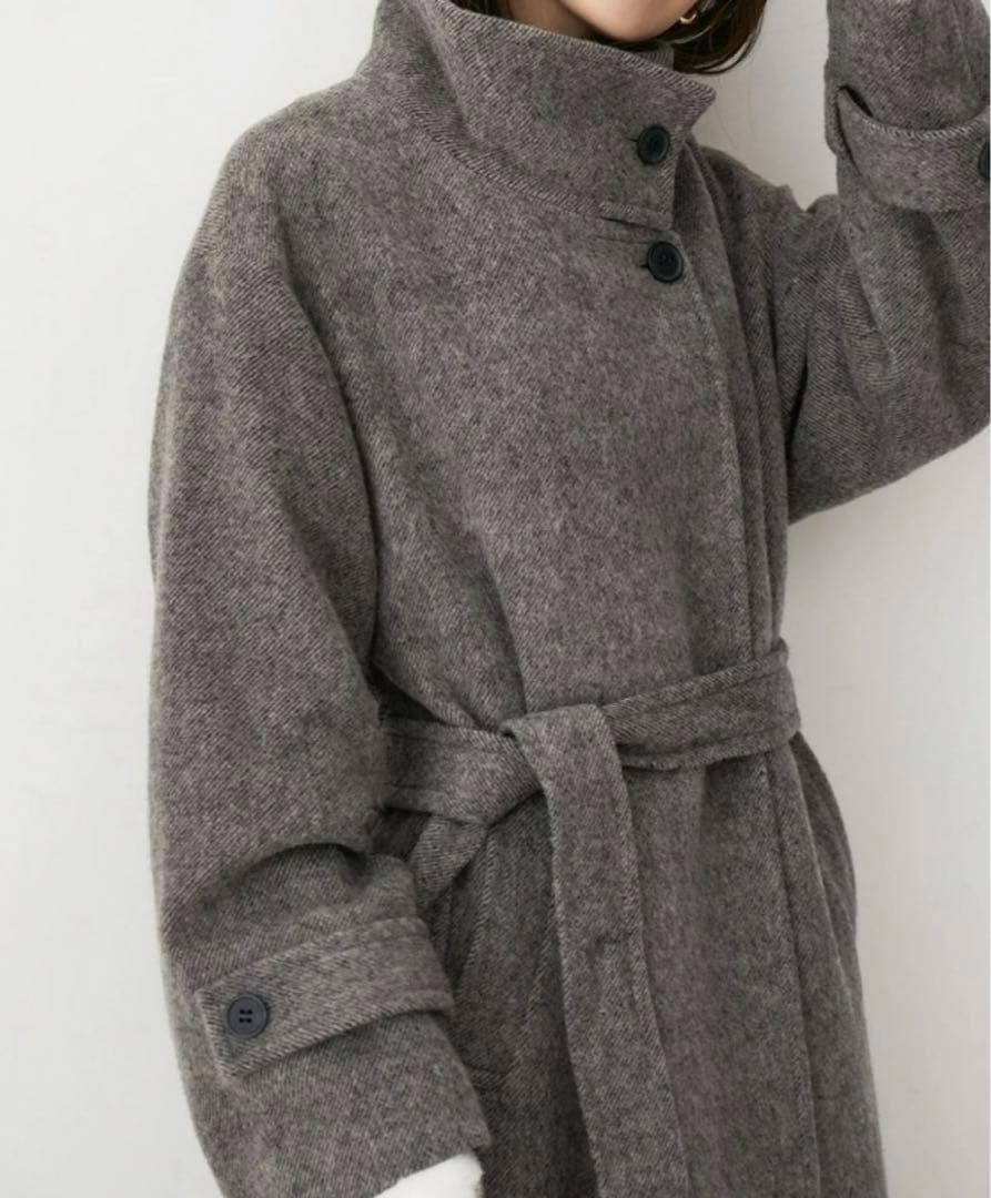 vis 【静電気防止】2way毛混シャギーロングコート