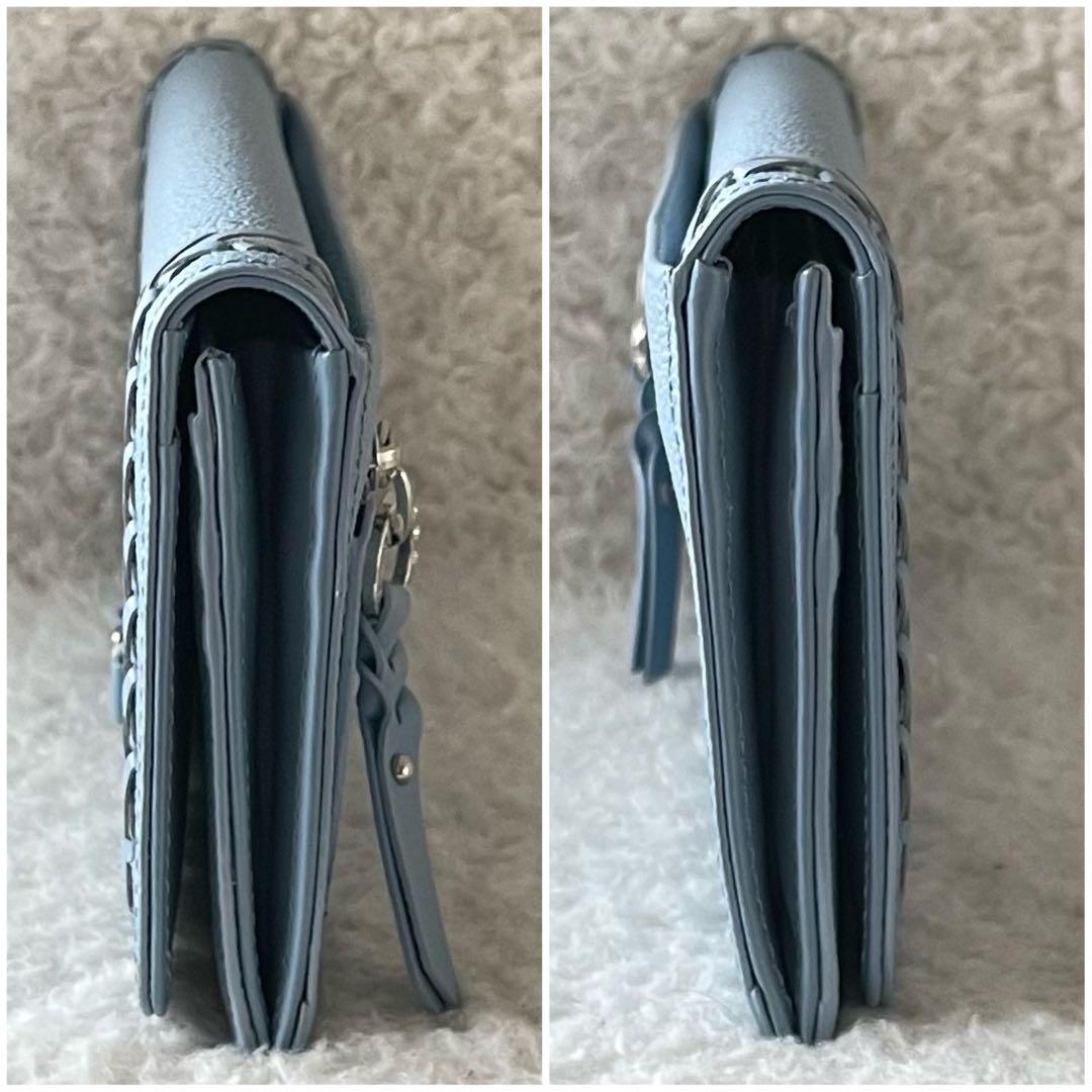 【未使用】アンテプリマ 長財布 スリム くすみブルー レザー 薄型