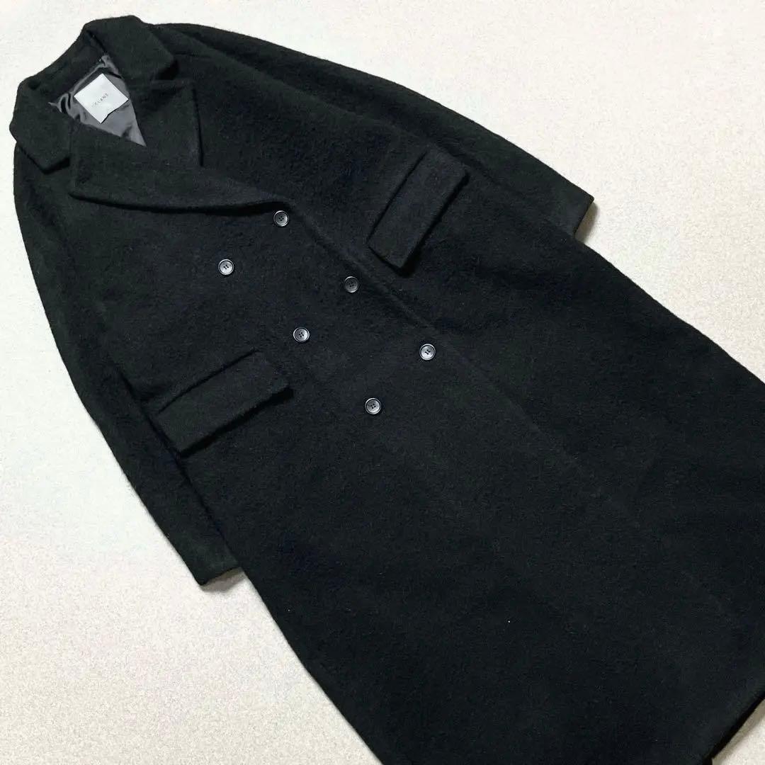 CLANE ダブルウールロングコート ラグランスリーブ シャギー マキシ丈