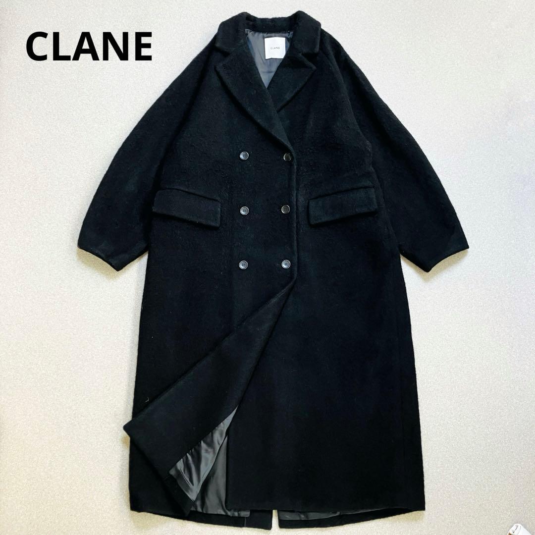 CLANE ダブルウールロングコート ラグランスリーブ シャギー マキシ丈
