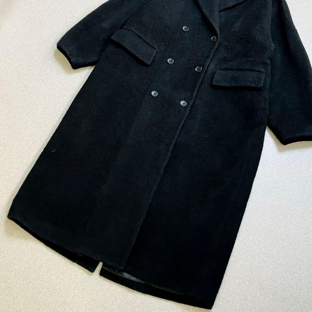 CLANE ダブルウールロングコート ラグランスリーブ シャギー マキシ丈